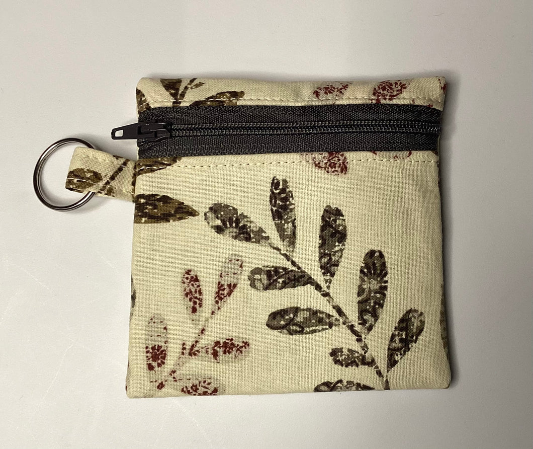 Coin Purse: Leaves Gray