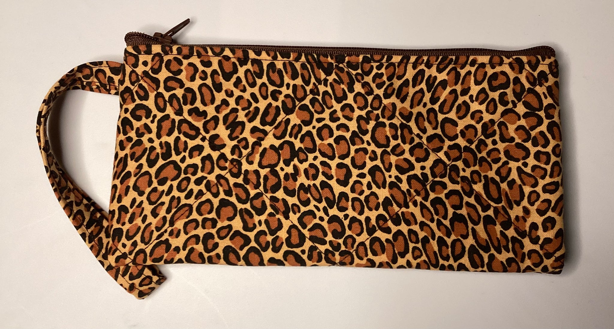 Deals NWT ZIMMERMANN Leopard Print Leather Trimmed Cotton Canvas Flat Front Zip Pouch