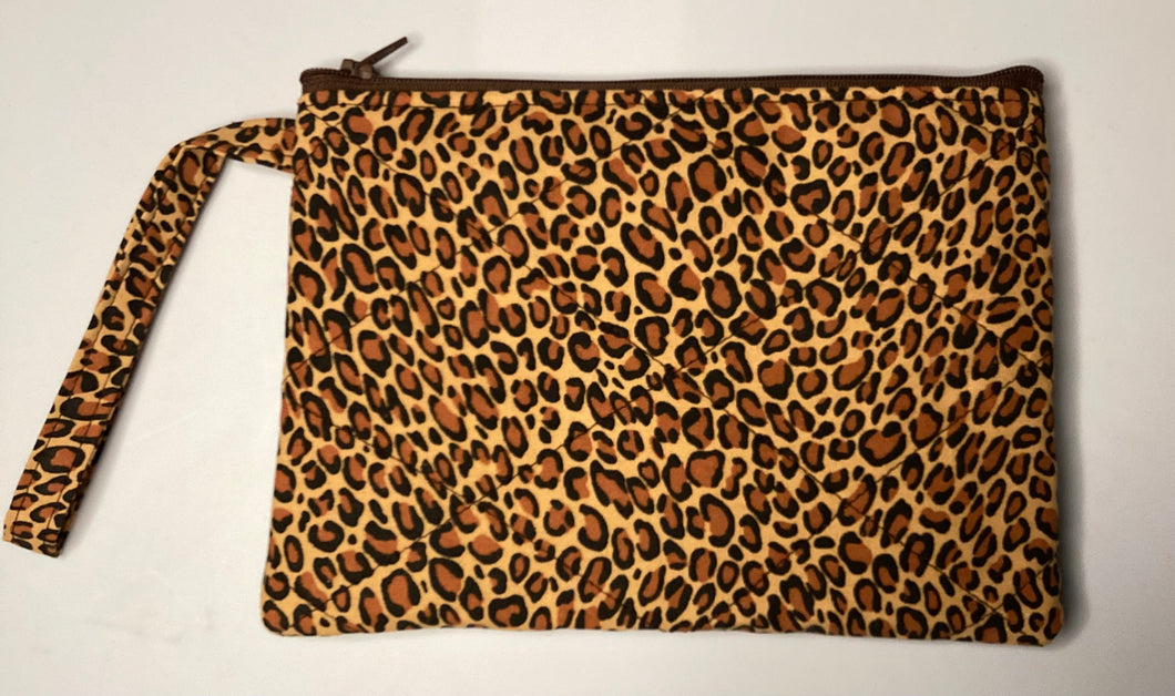 Zipper Pouch Large: Leopard Rust