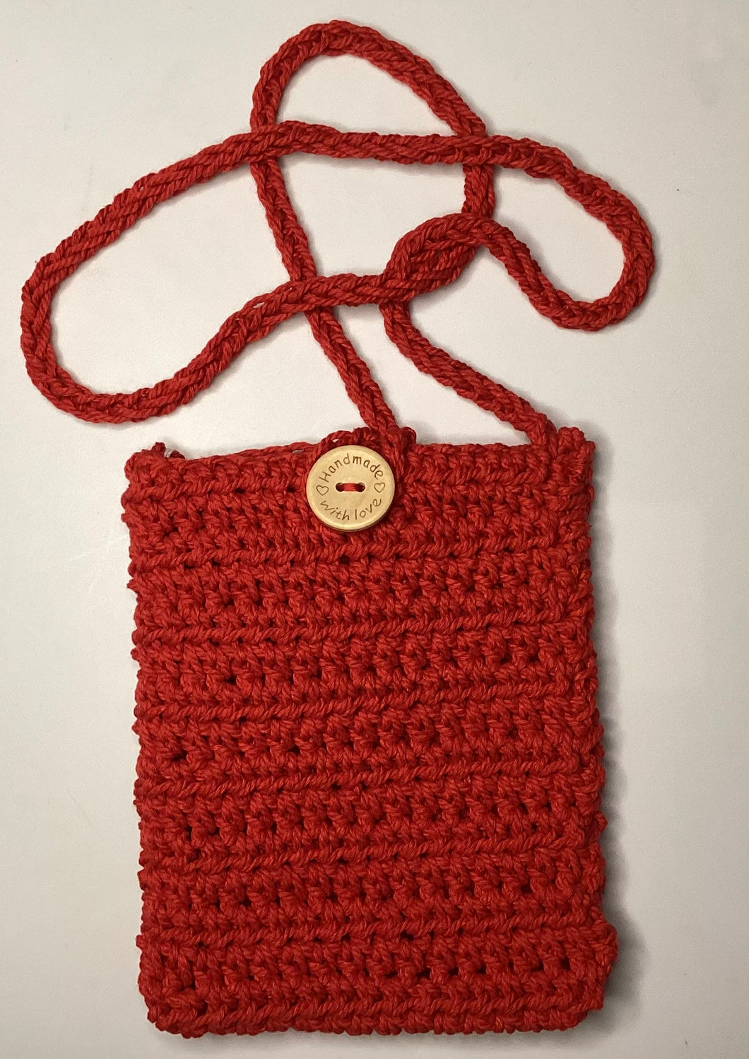 Crocheted Crossbody Bag: Red