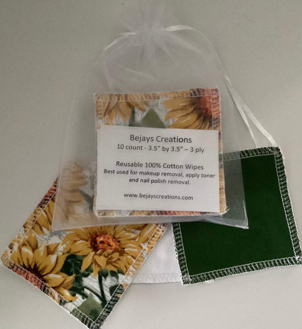 Cotton Wipes: Sunflowers