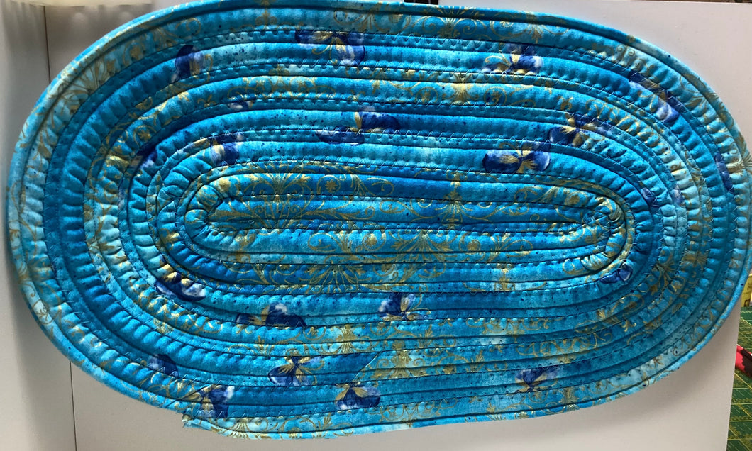 Jelly Roll Mat Rug: Teal Blue