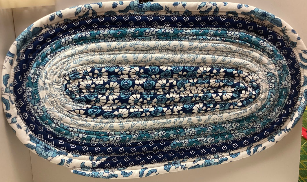 Jelly Roll Mat Rug: Blue Patterned