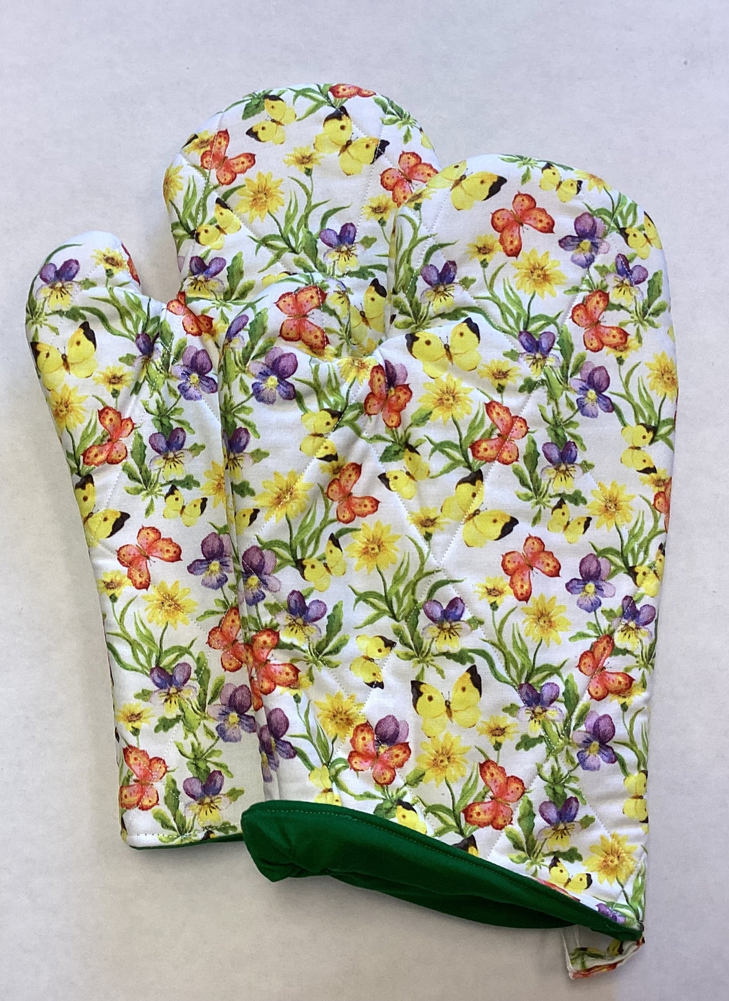 Oven Mitt Set: Butterfly Garden