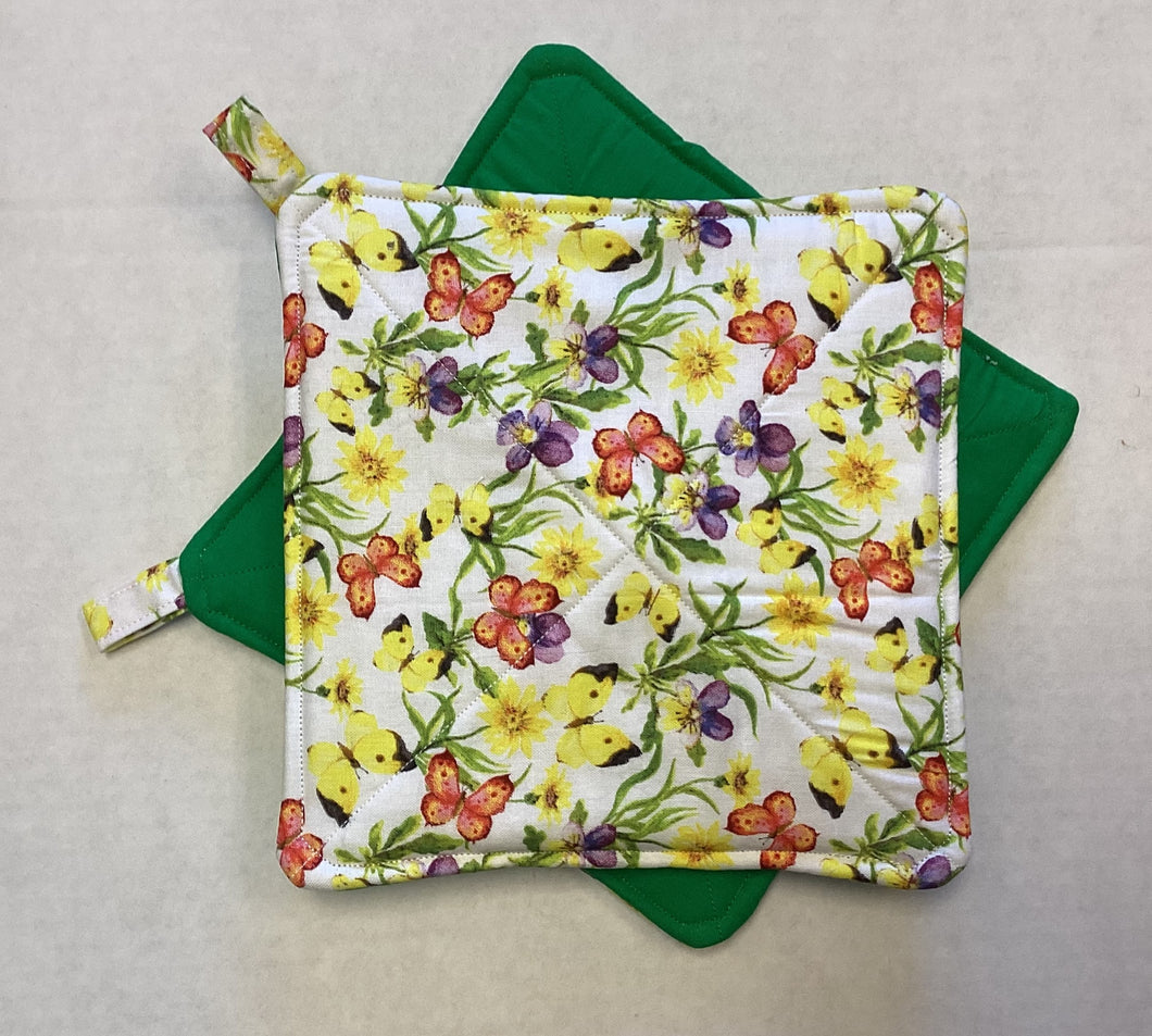 Potholder Set: Butterfly Garden